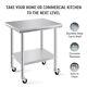 Stainless Steel Worktable With Casters 30x24 Commercial Kitchen Table W Storage