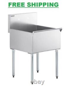 Steelton 24 16-Gauge Stainless Steel One Compartment Commercial Utility Sink x