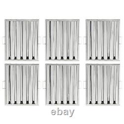 TECSPACE Commercial 6PCS 430 Stainless Steel Hood Filters for Restaurant Kitchen