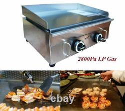 Techtongda Commercial Kitchen Countertop Flat Griddle Grill 2800PA LP Gas