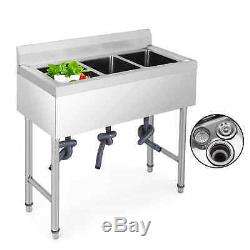 Three 3 Compartment Stainless Steel Sink Commercial Kitchen Sinks Bar Handmade