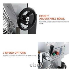 Three Speed 15Qt Commercial Dough Food Mixer Gear Driven Pizza Bakery 600W 4/5P