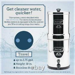 Travel Berkey Water System With Black Filters and/or Fluoride Filters (1.5 Gal)
