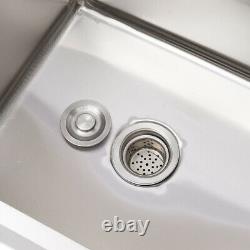 Types 1/2 Stainless Steel Commercial Kitchen Sinks With Hot & Cold Faucet Silver