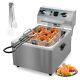 Usa 1800w Commercial Stainless Steel Electric Deep Fryer 10l Fry Basket Kitchen