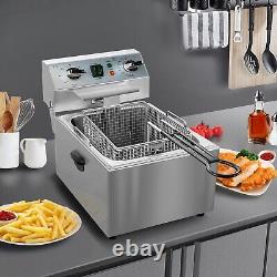 USA 1800W Commercial Stainless Steel Electric Deep Fryer 10L Fry Basket Kitchen
