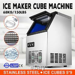 US 150LB Built-In Commercial Ice Maker Undercounter Freestand Ice Cube Machine