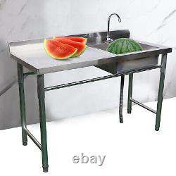 Used 6345 Commercial Stainless Steel Sink Compartment Kitchen Catering Table