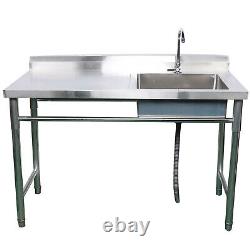 Used 6345cm Commercial Stainless Steel Sink Compartment Kitchen Catering Table