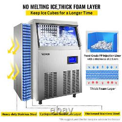 VEVOR 155LB/24H Commercial Ice Maker One-Key Clean Countertop Ice Maker Machine