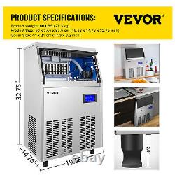 VEVOR 155LB/24H Commercial Ice Maker One-Key Clean Countertop Ice Maker Machine