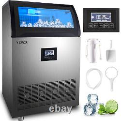 VEVOR 265LBS Commercial Ice Maker Stainless Steel Ice Cube Making Machine