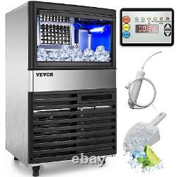 VEVOR Built-In Commercial Ice Maker Stainless Steel Ice Cube Machine 110 lbs