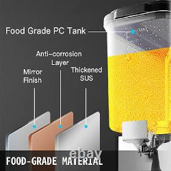 VEVOR Commercial Cold Beverage Juice Dispenser Frozen Ice Drink 9.5 Gal 2 Tanks