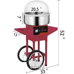 VEVOR Commercial Cotton Candy Machine Floss Maker With Cart Cover (Red)