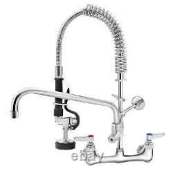 VEVOR Commercial Faucet Wall Mount Kitchen Sink Pre-Rinse Sprayer Pull Out Down