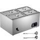 Vevor Commercial Food Warmer Bain Marie 4-pan Buffet Food Warmer Stainless Steel