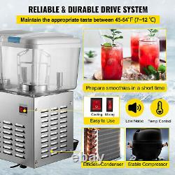 VEVOR Commercial Juice Dispenser 14.25 Gallon 3 Tanks Cold Beverage Ice Drink