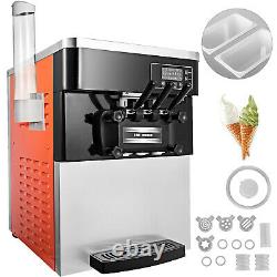 VEVOR Commercial Soft Serve Ice Cream Machine 3 Flavors Ice Cream Maker 20-28L/H