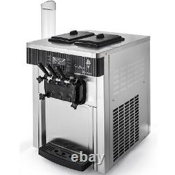 VEVOR Commercial Soft Serve Ice Cream Maker 3 Flavors Ice Cream Machine 20-28L/H