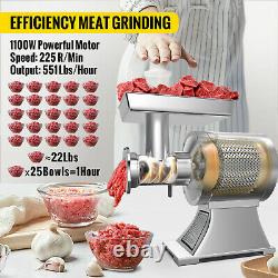 VEVOR Electric Meat Grinder Commercial 550lbs/h 1100W Sausage Stuffer Filler