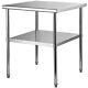 Vevor Stainless Steel 30x30x36 In Work Prep Table Commercial Food Prep Table