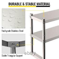 VEVOR Stainless Steel Commercial Wide Double Overshelf 12x72 for Prep Table