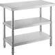 Vevor Stainless Steel Table 36x18 Inch Double Shelves Bbq Prep Table Commercial