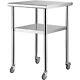 Vevor Stainless Steel Work Table 24x24 Commercial Food Prep Table With Wheels