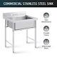 Wilprep Commercial Utility & Prep Sink Stainless Steel W Backsplash & Drainboard