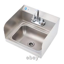 WILPREP NSF Commercial Utility Sink Stainless Steel Basin Hand Wash Side Splash