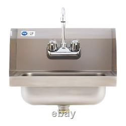 WILPREP NSF Commercial Utility Sink Stainless Steel Basin Hand Wash Side Splash