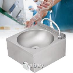 Wall Mount Bowl with FAUCET Set Commercial Stainless Hand Wash Sink Knee Operated