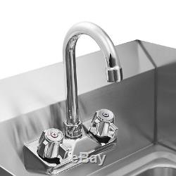 Wall Mount Commercial Kitchen Stainless Steel Hand Sink with Side Splashes