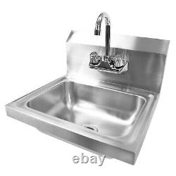 Wall Mount Hand Wash Sink Commercial Kitchen Stainless Steel
