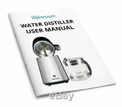 Water Distiller, Stainless Steel, Glass Jug, Latest 2020 Model Make Water Pure