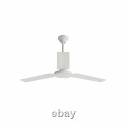 White Industrial Ceiling Fan 3-Blade 56 Inch Metal 5 Speed Commercial