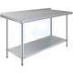 Work Adjustable Stainless Steel Table 24x60 Commercial Kitchen With Backsplash